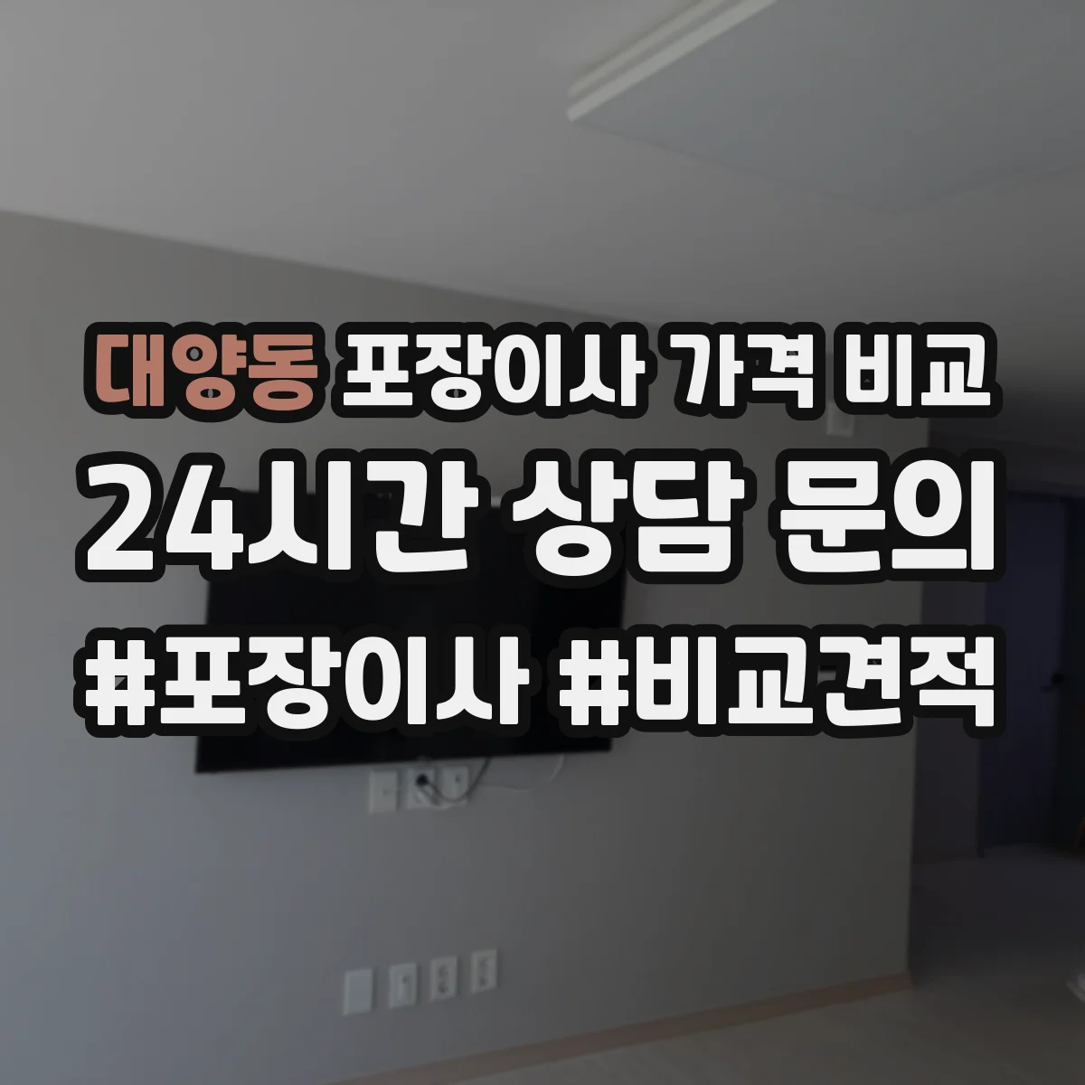 대양동 포장이사 가격 비교