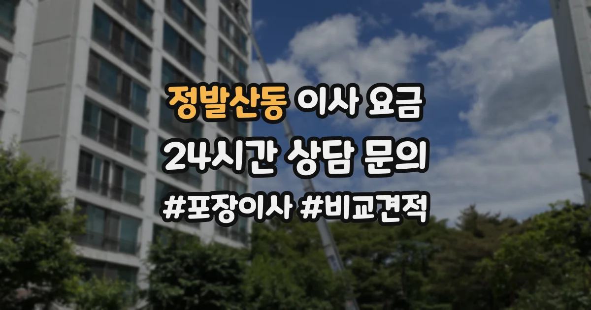 정발산동 이사 요금