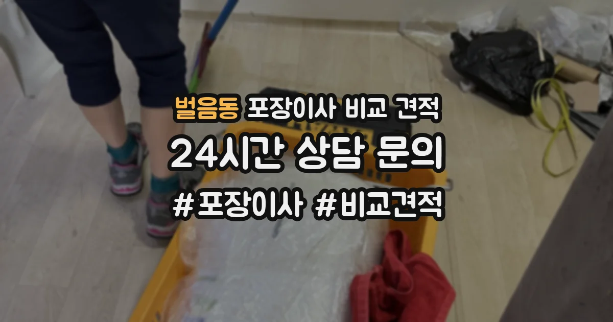 벌음동 포장이사 비교 견적