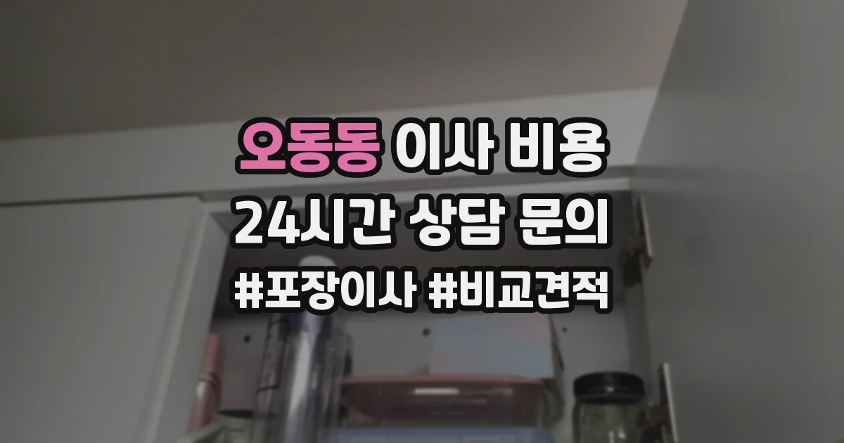 오동동 이사 비용