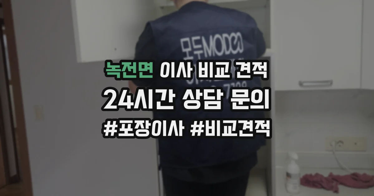 녹전면 이사 비교 견적
