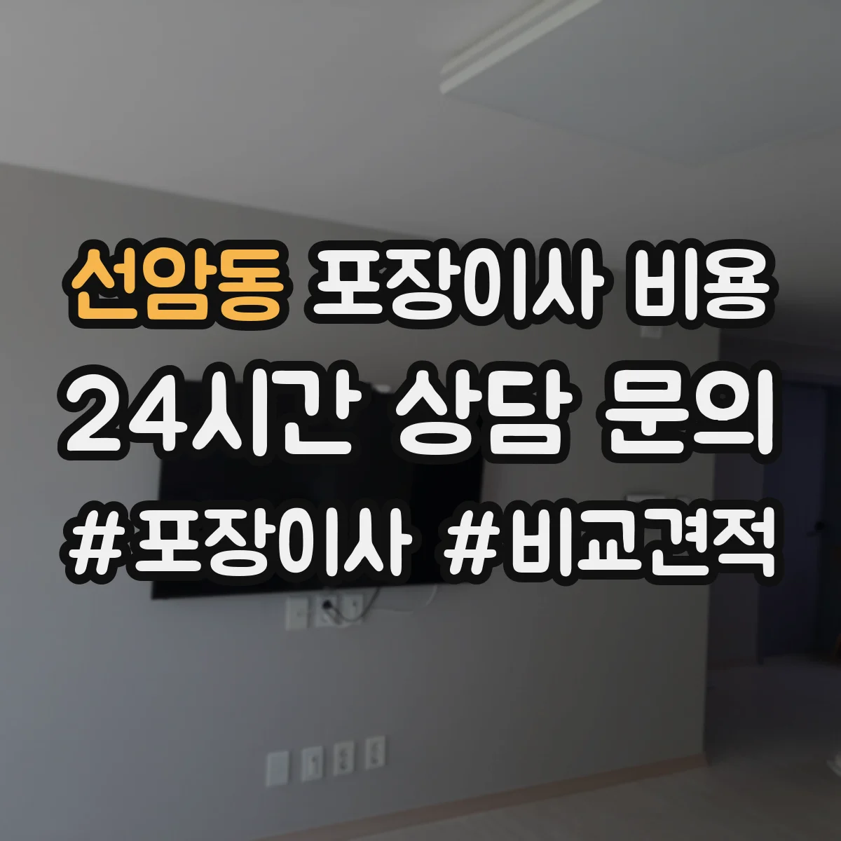 선암동 포장이사 비용