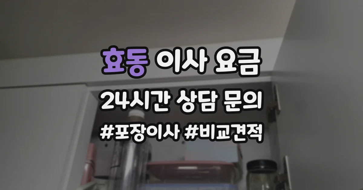 효동 이사 요금