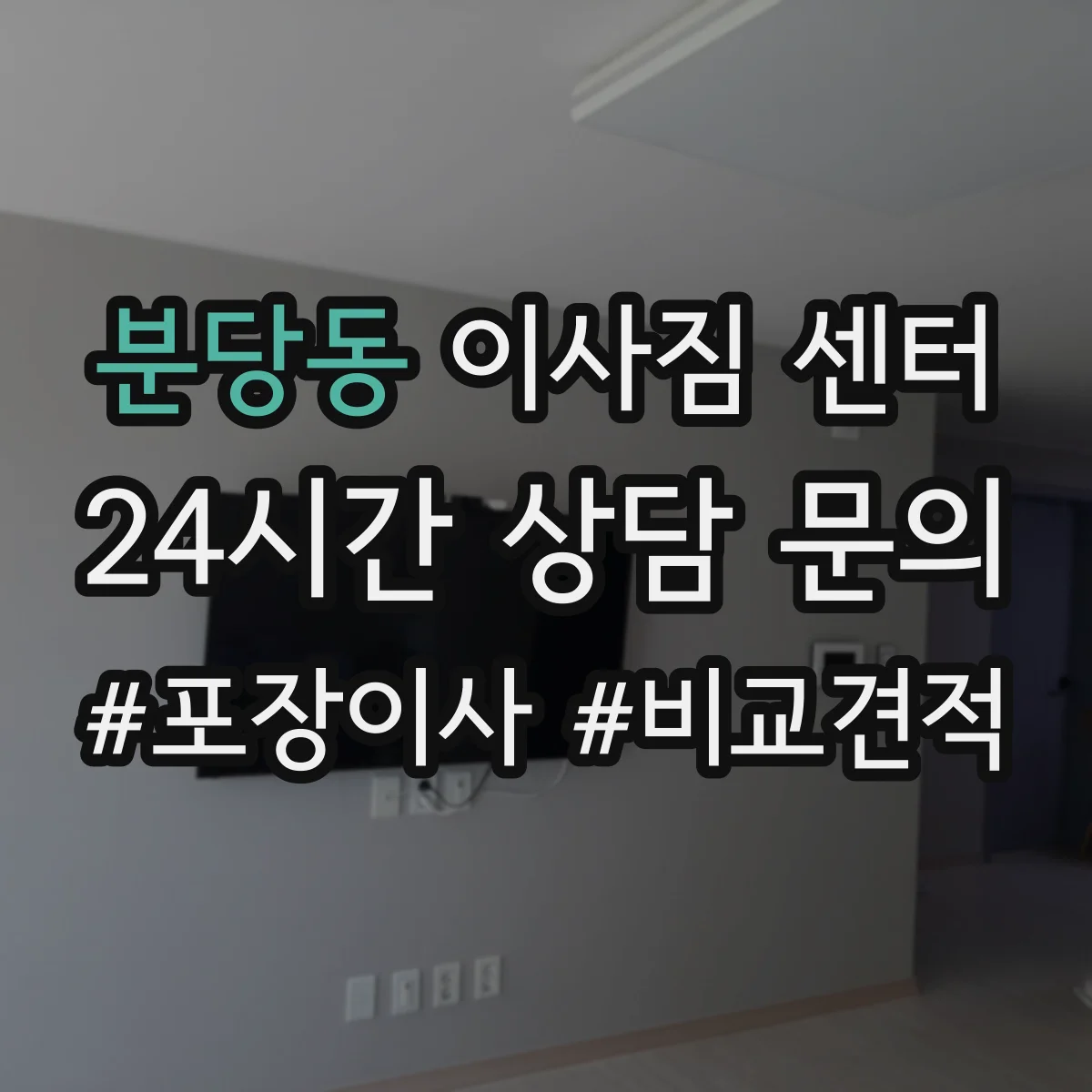 분당동 이사짐 센터
