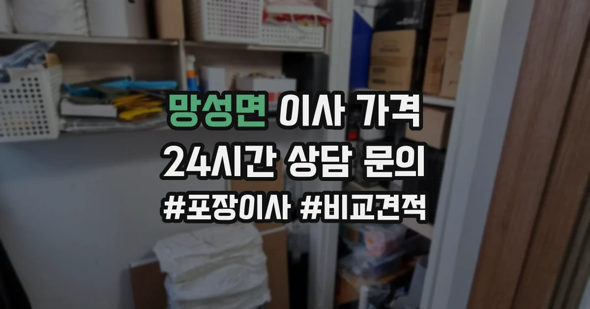 망성면 이사 가격