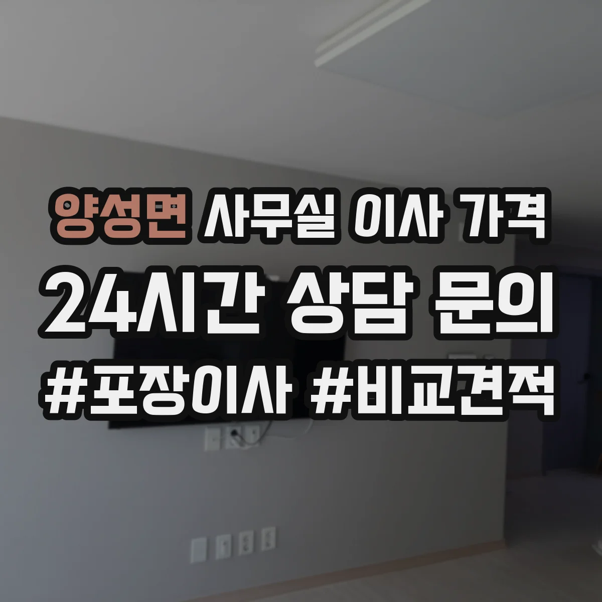 양성면 사무실 이사 가격
