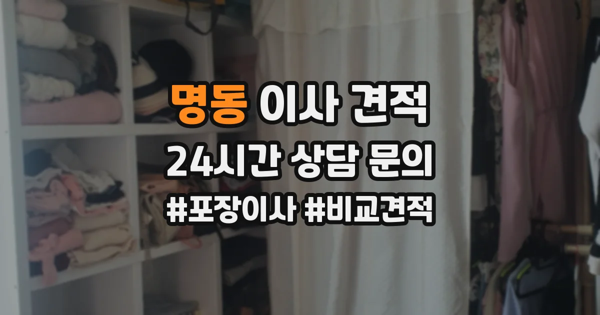 명동 이사 견적