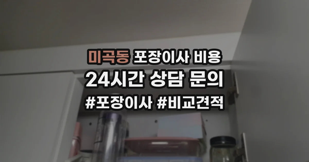 미곡동 포장이사 비용