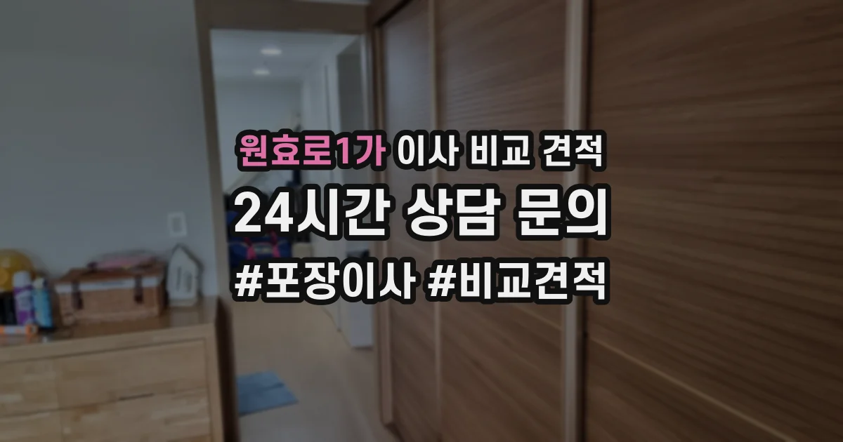 원효로1가 이사 비교 견적
