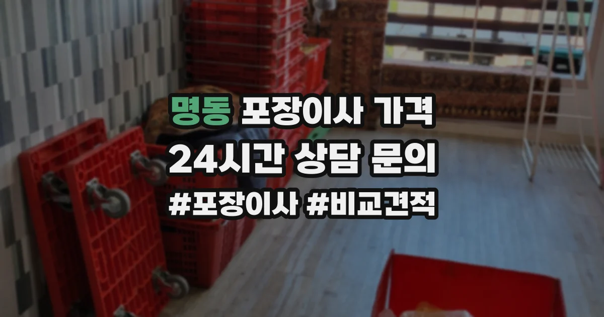 명동 포장이사 가격