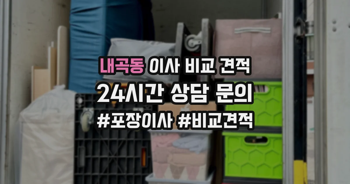 내곡동 이사 비교 견적