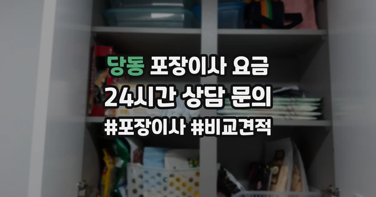 당동 포장이사 요금