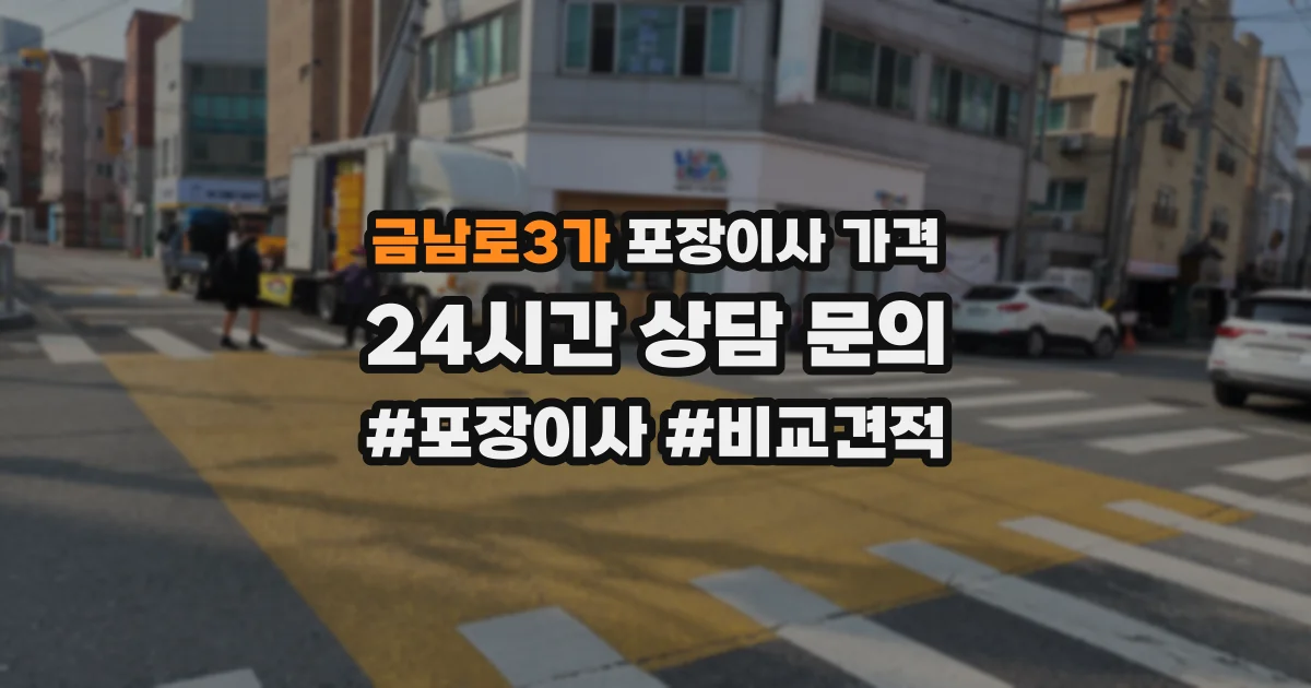 금남로3가 포장이사 가격