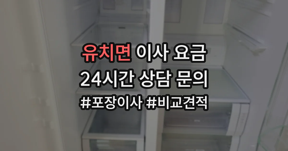 유치면 이사 요금