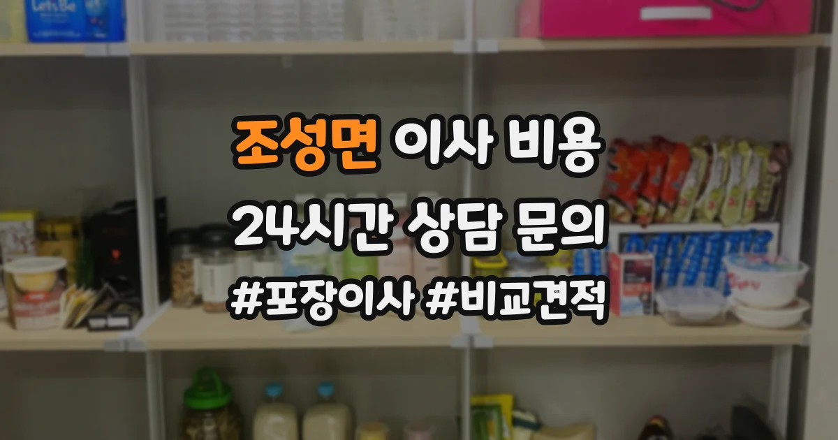 조성면 이사 비용