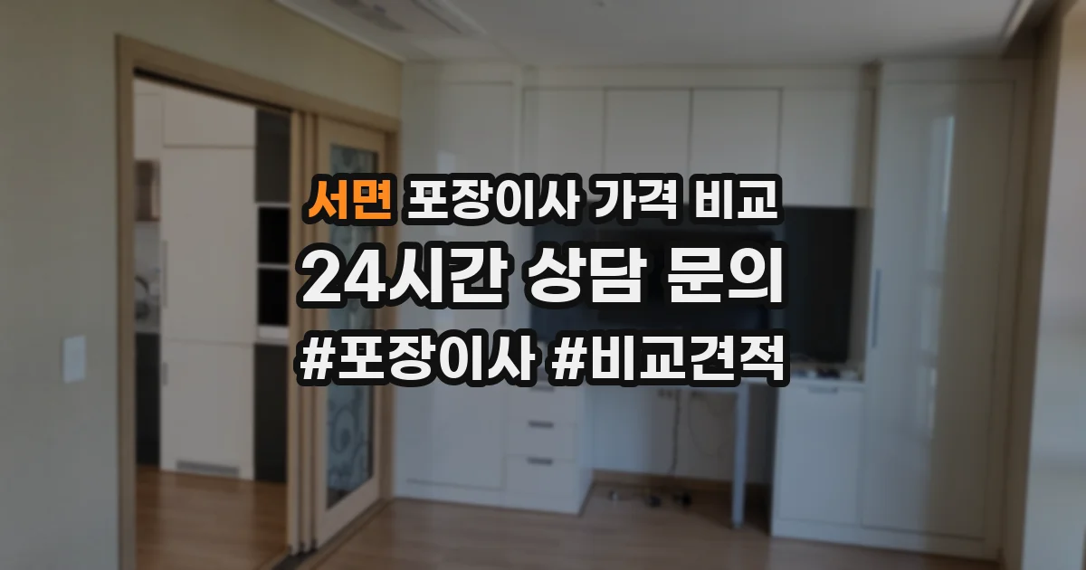 서면 포장이사 가격 비교