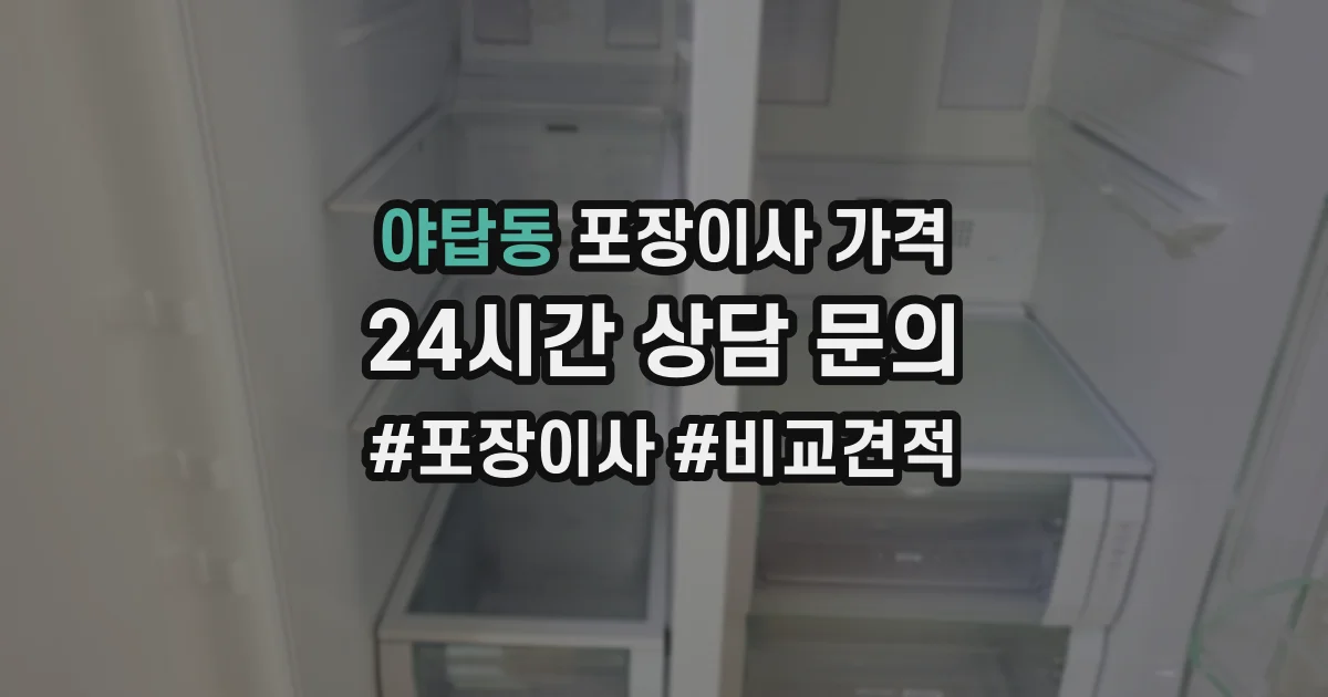 야탑동 포장이사 가격