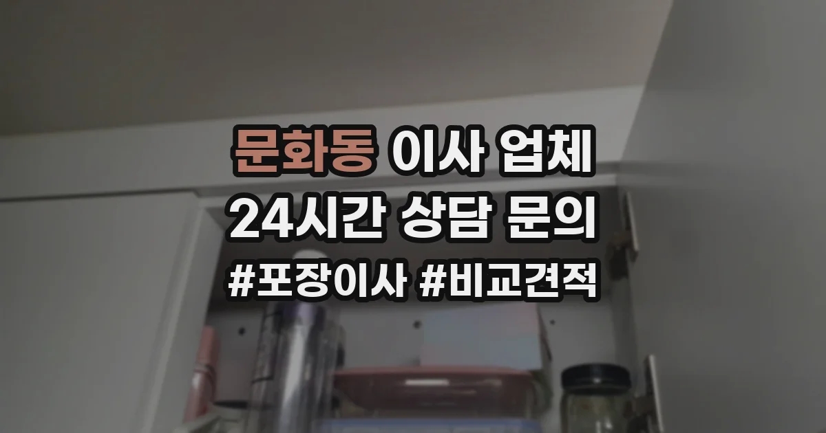 문화동 이사 업체