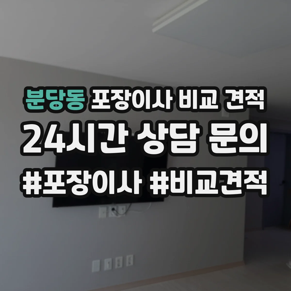 분당동 포장이사 비교 견적