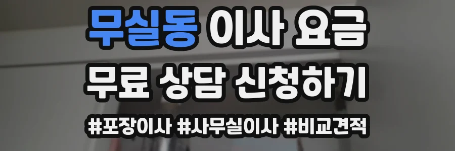 무실동 이사 요금