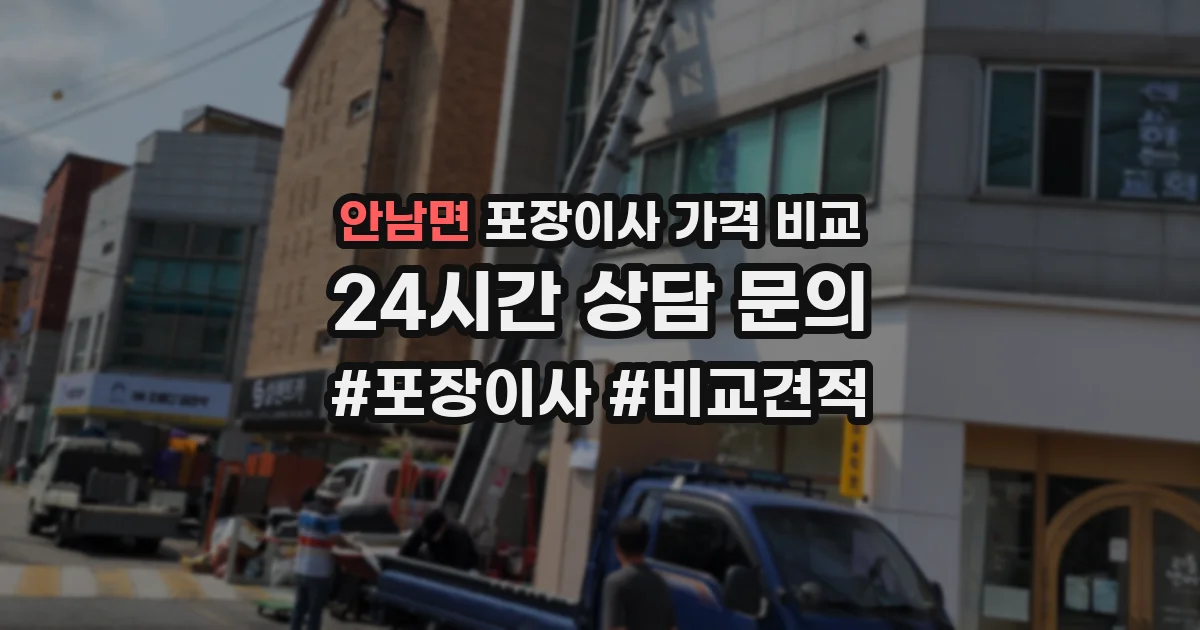 안남면 포장이사 가격 비교