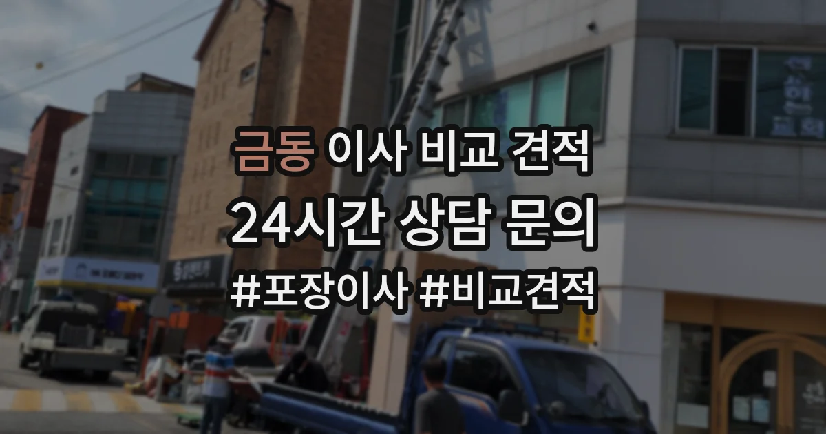 금동 이사 비교 견적