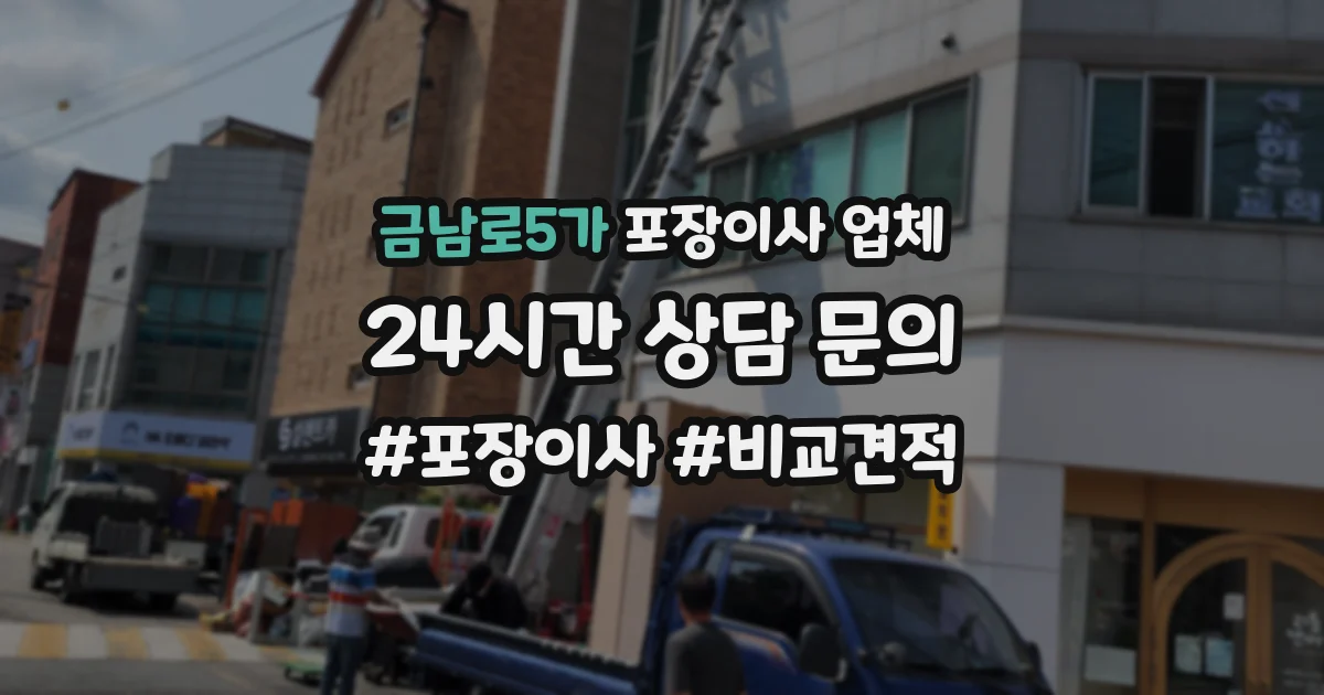 금남로5가 포장이사 업체