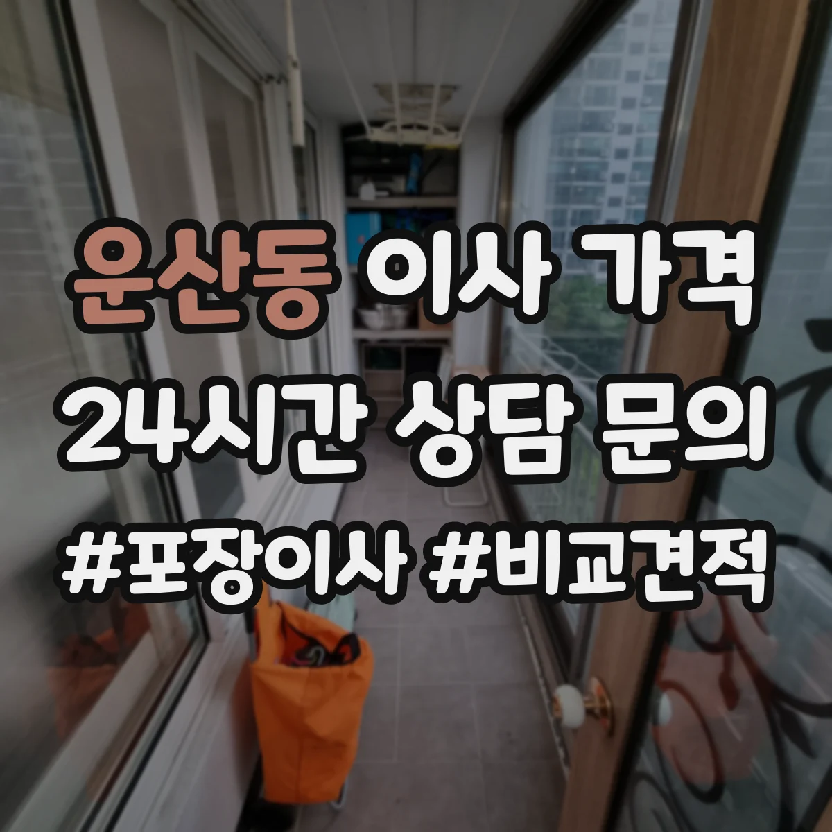 운산동 이사 가격