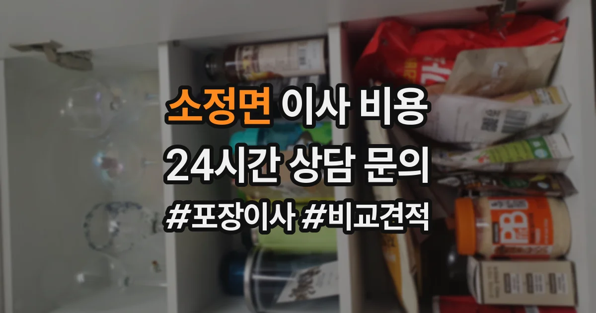 소정면 이사 비용