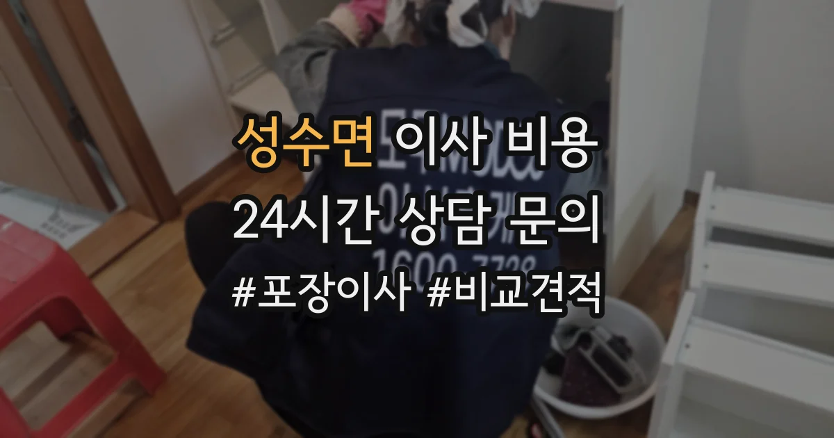 성수면 이사 비용