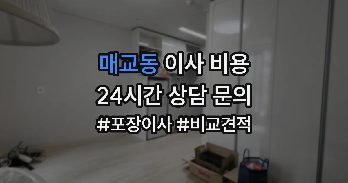 매교동 이사 비용