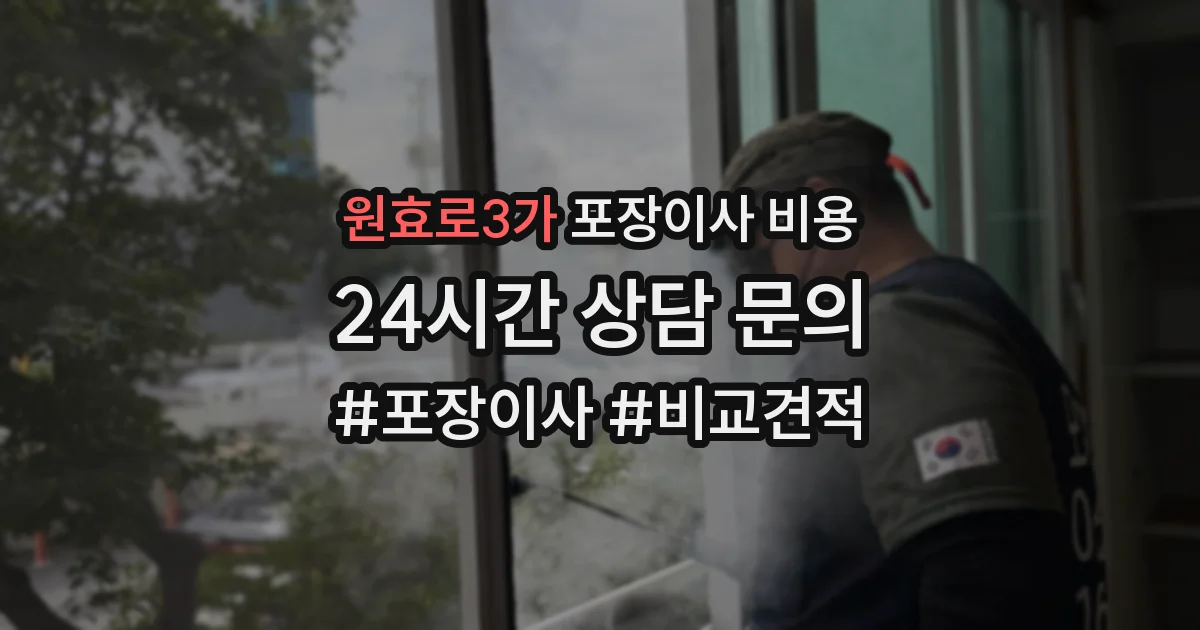 원효로3가 포장이사 비용