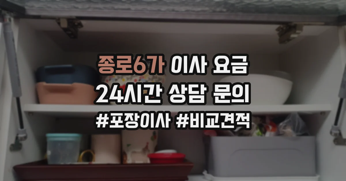 종로6가 이사 요금