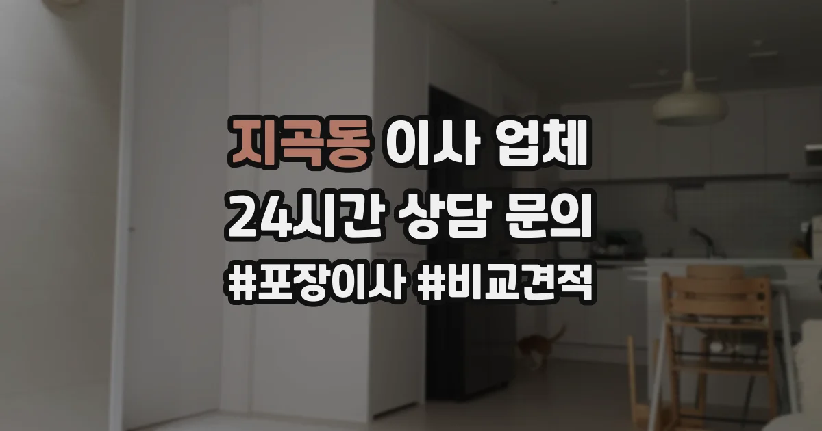 지곡동 이사 업체