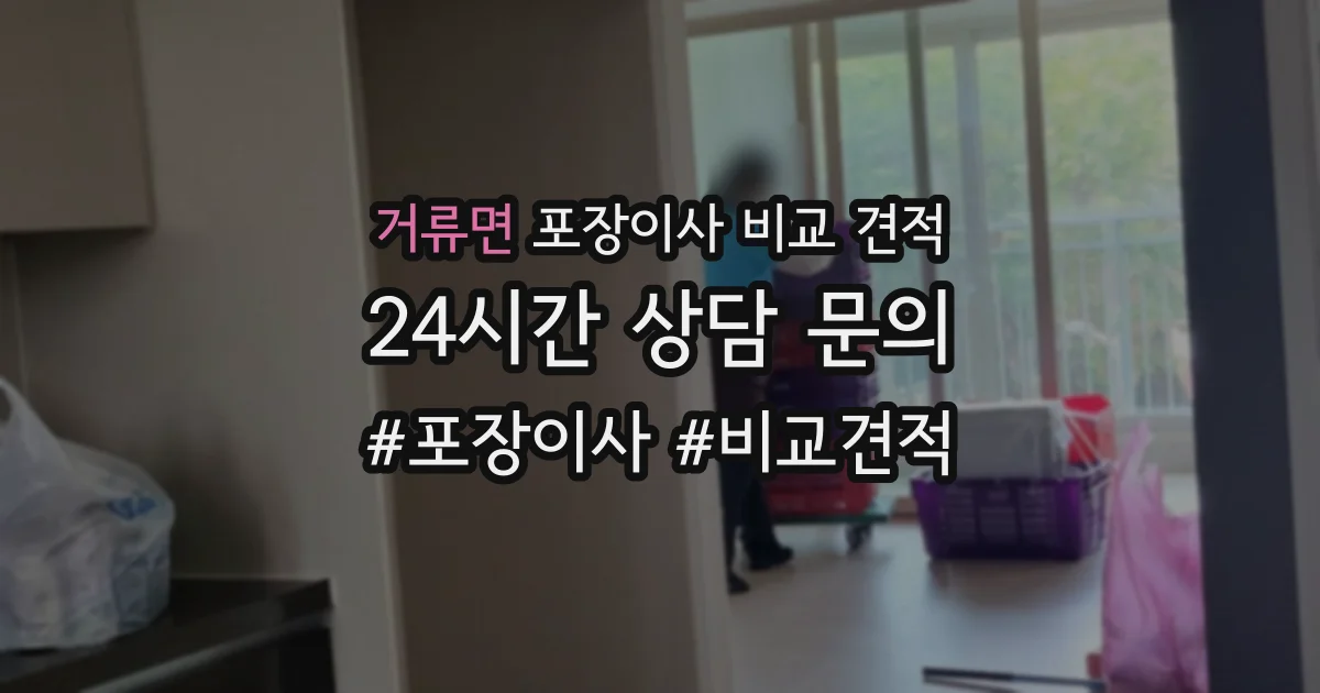 거류면 포장이사 비교 견적
