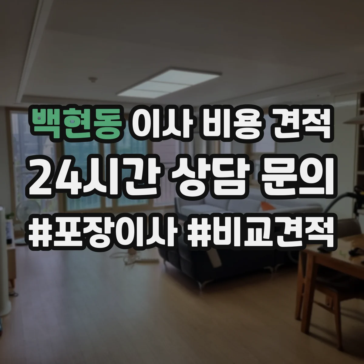 백현동 이사 비용 견적