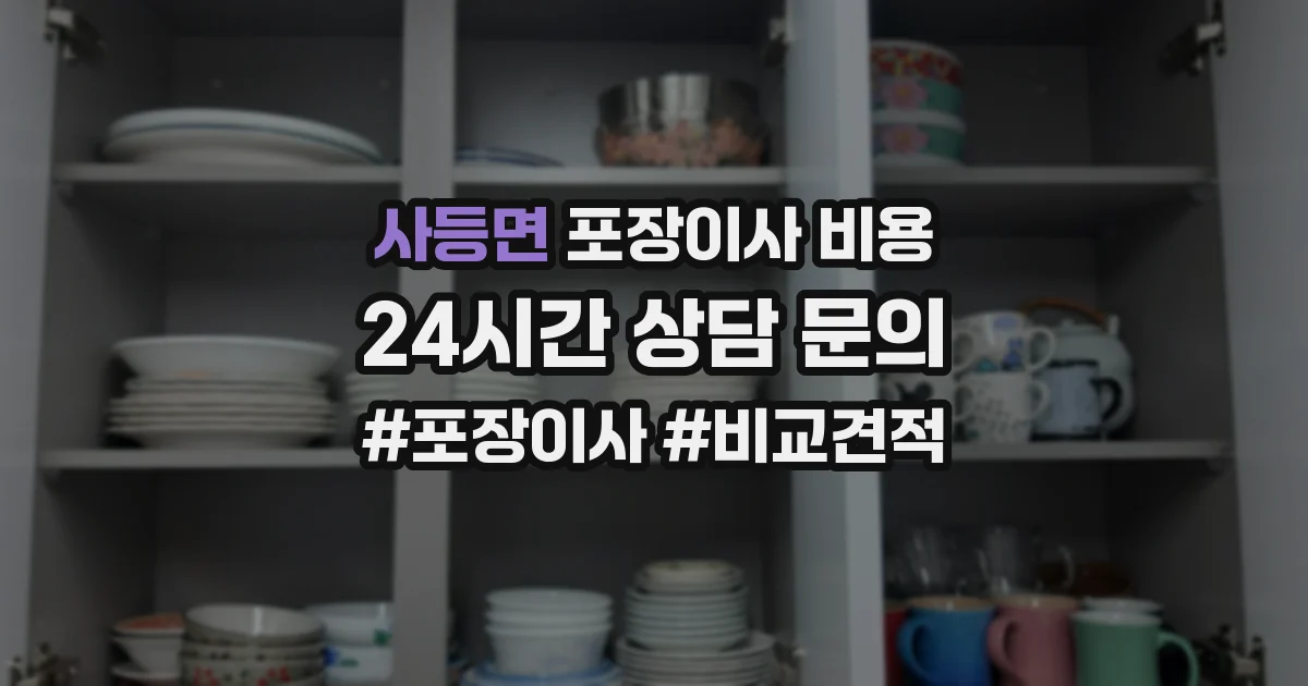 사등면 포장이사 비용
