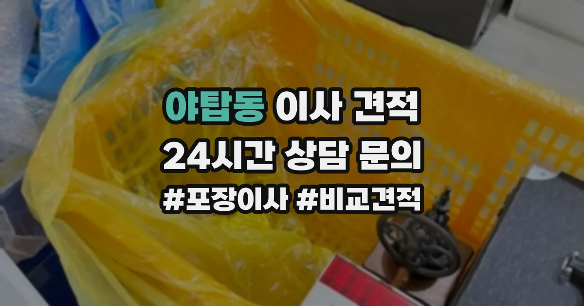 야탑동 이사 견적