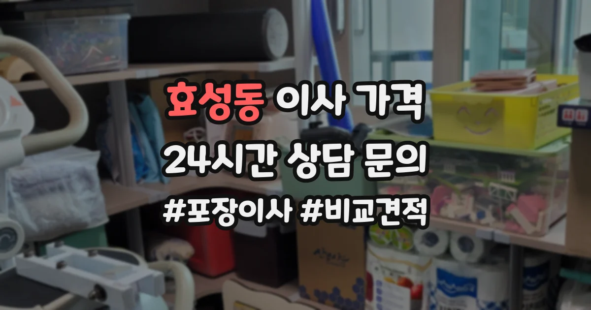 효성동 이사 가격