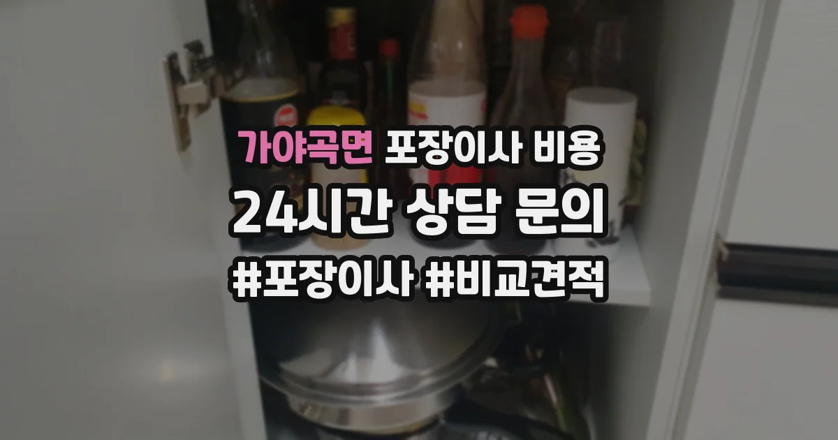 가야곡면 포장이사 비용