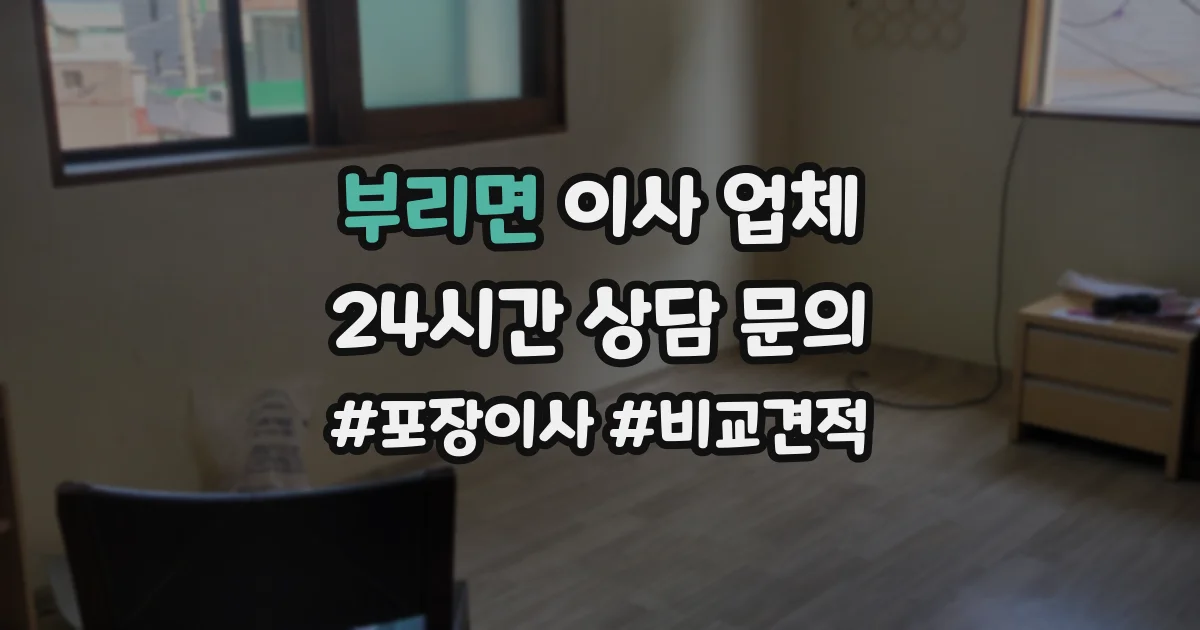 부리면 이사 업체