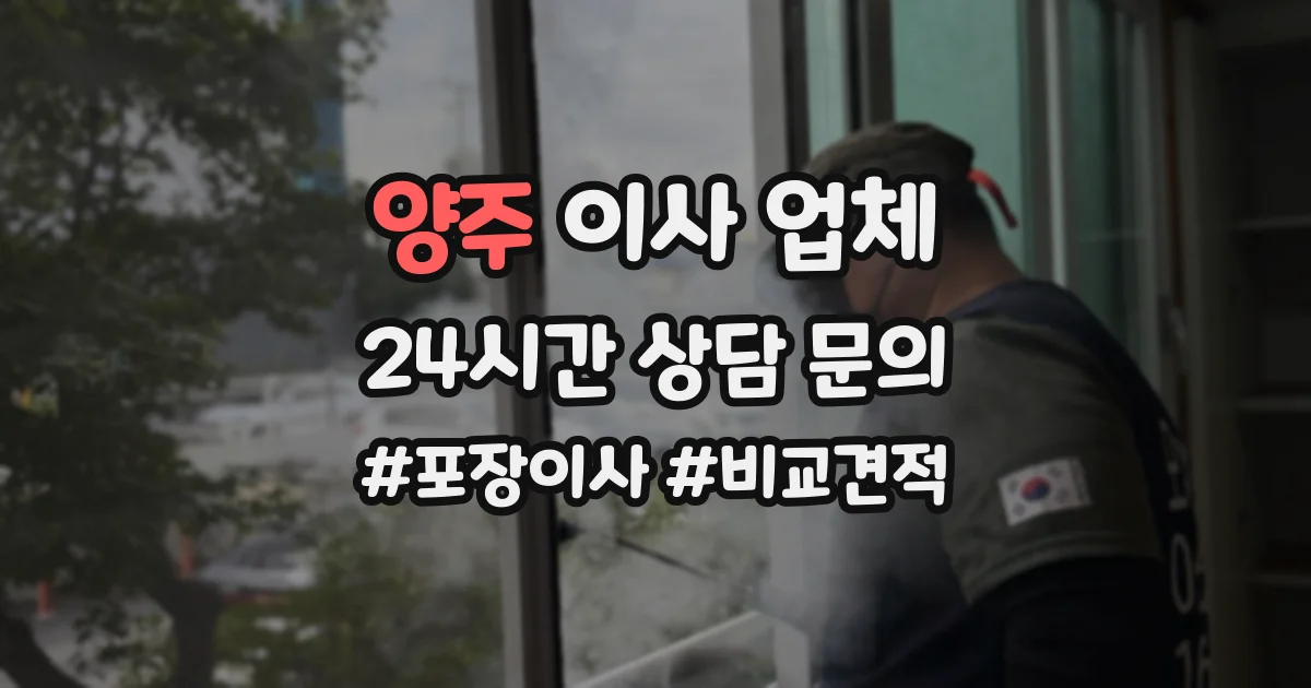 양주 이사 업체