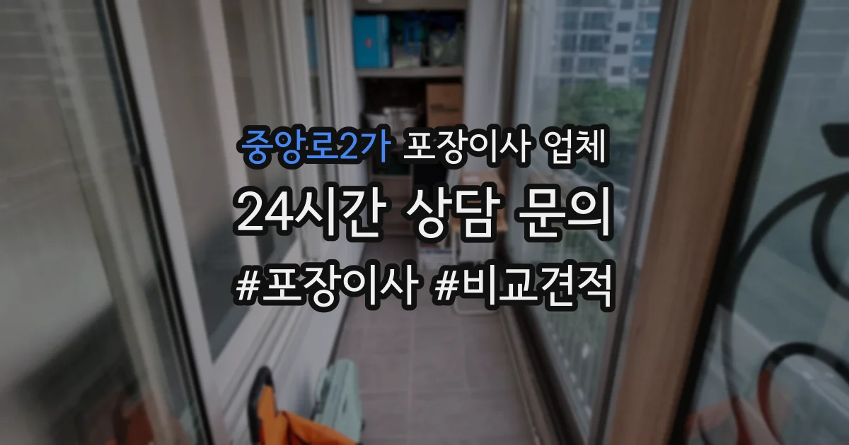 중앙로2가 포장이사 업체