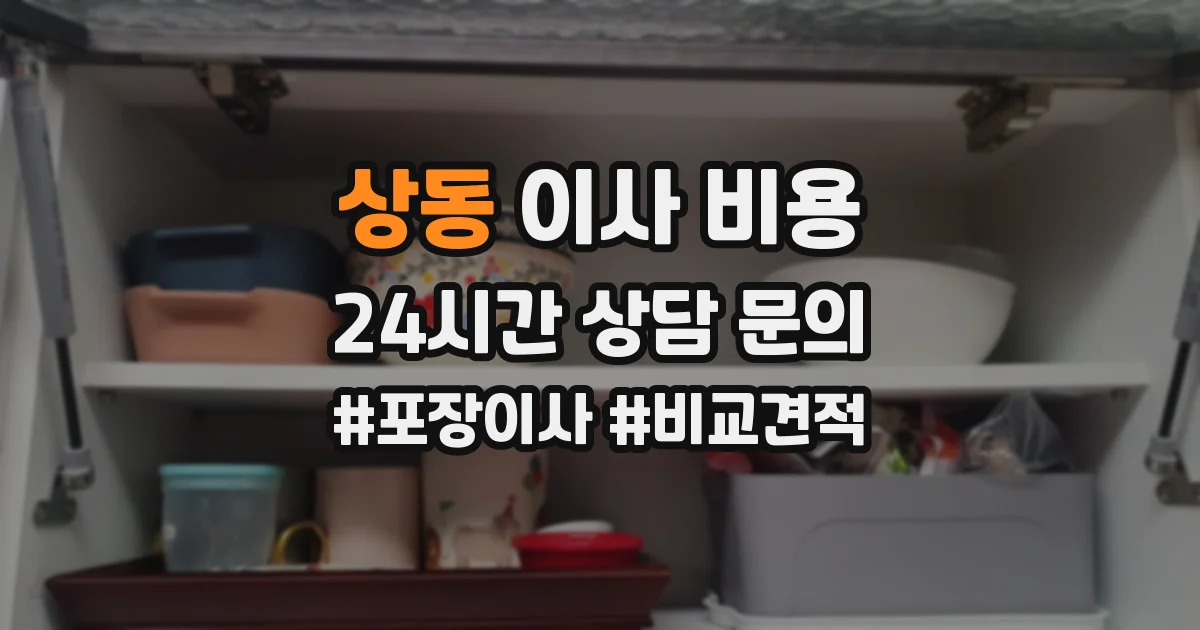 상동 이사 비용