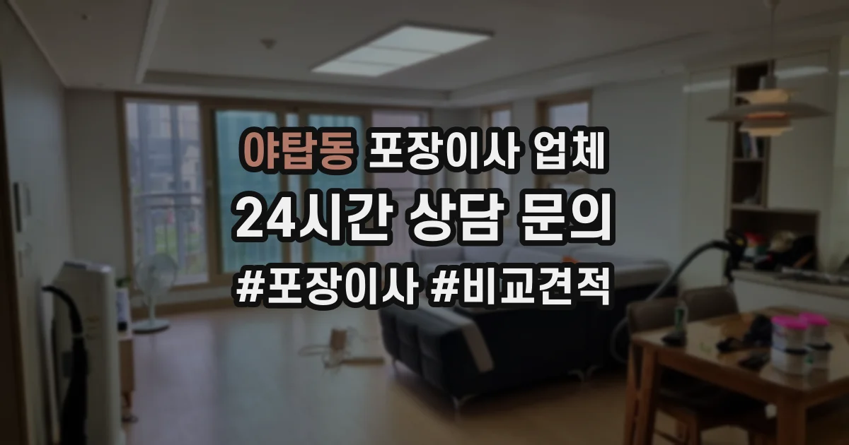 야탑동 포장이사 업체