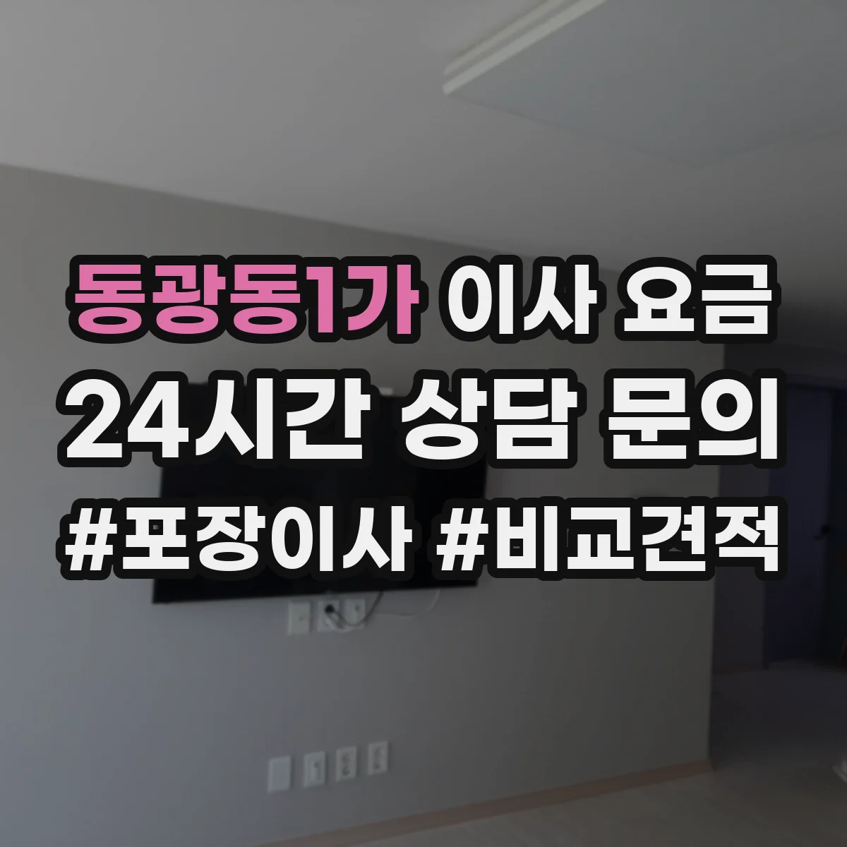 동광동1가 이사 요금