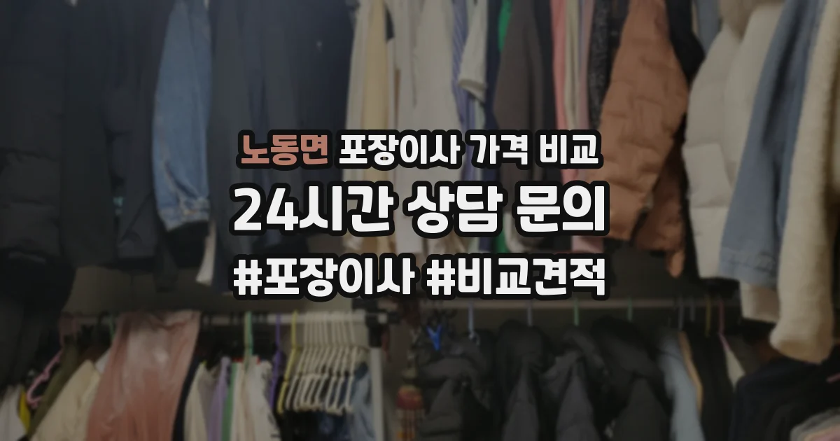 노동면 포장이사 가격 비교