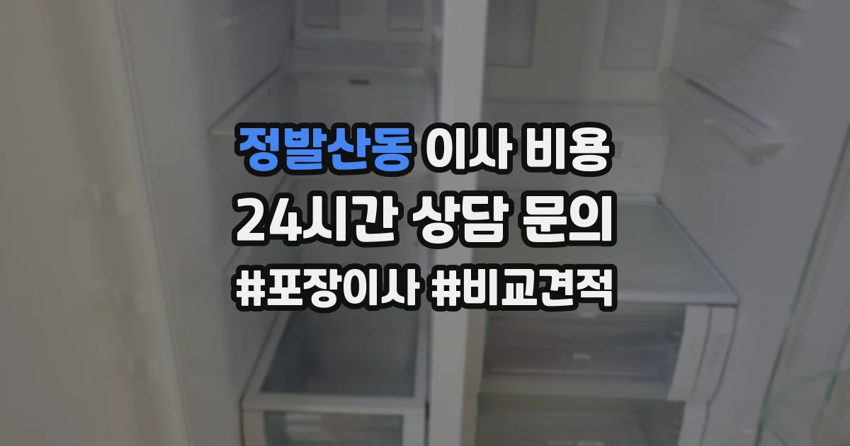 정발산동 이사 비용