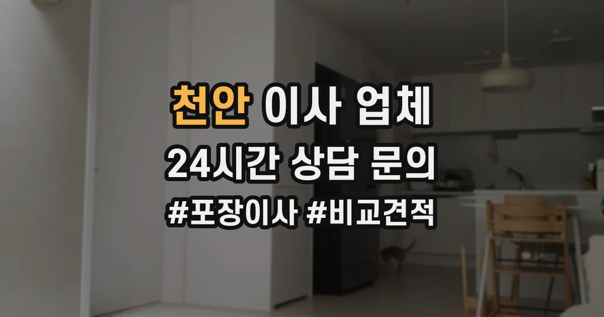 천안 이사 업체