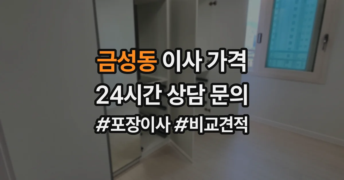 금성동 이사 가격
